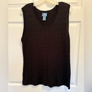 Classic Elements Black Cable Knit Sweater Vest Women’s Size 18-20W